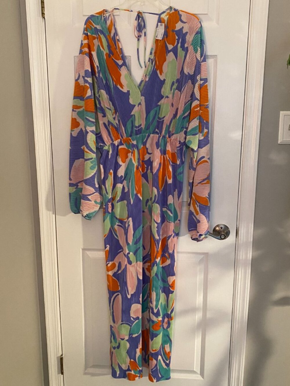 ASOS Design Tropical Design Pleated Maxi Dress - Size 12 - Picture 2 of 8